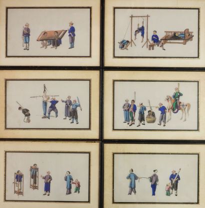 CHINA, Canton - circa 1900.

Set of seven...