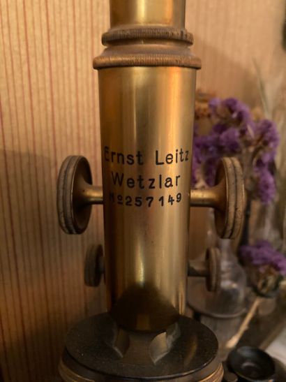 Ernst Leitz Wetzlar microscope. 

In his...