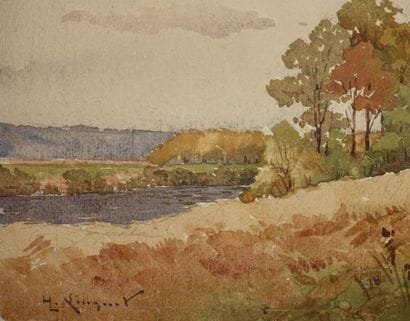 Henri LINGUET (1881-1914).

Paysage à l'étang...