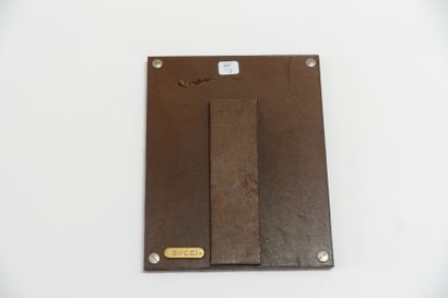 GUCCI.

Rectangular leather table frame,...