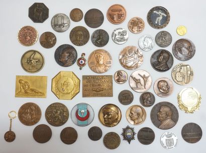 Important set of seventy-five bronze medals,...