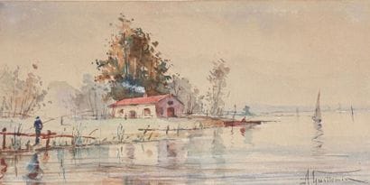 A. GUILLEMIN.

Paysages lacustres animés.

Deux...