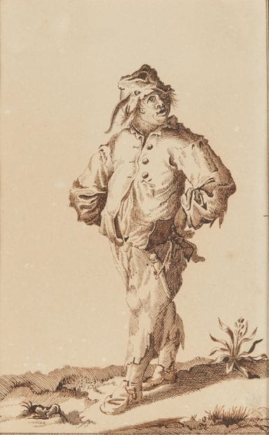 Dans le goût de Jacques CALLOT.

Mendiant.

Encre.

Haut....