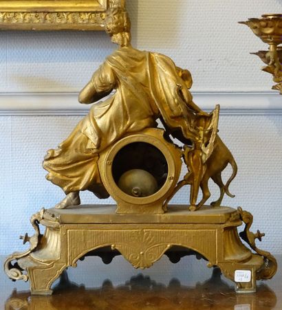 Gilded ruler mantel set consisting of an...