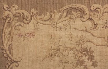Gallant scenes.

Pair of framed tapestries.

(Stains.)

Top....
