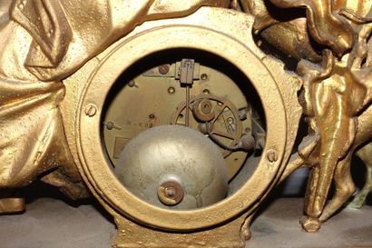 Gilded ruler mantel set consisting of an...