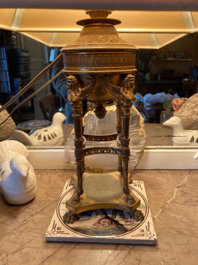 Lamp stand in the shape of an Athenian woman...