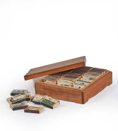 Fifty-six boxes of matches.

In a wooden...