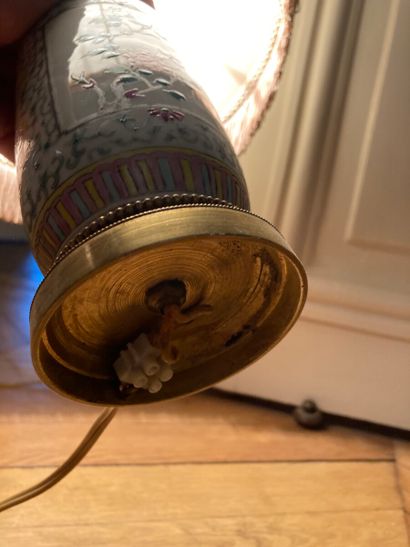 Small porcelain scroll vase with enamels...