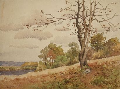 Henri LINGUET (1881-1914).

Paysage à l'étang...