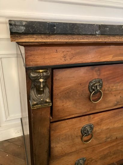 Mahogany and mahogany veneer chest of drawers...
