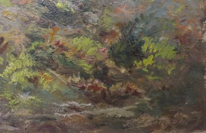 BOURDIN.

Undergrowth.

Oil on panel, signed...