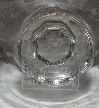 Baluster vase in cut crystal, the belly decorated...