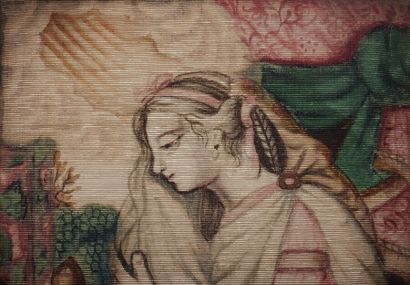 Draped woman.

Painting on fabric glued on...