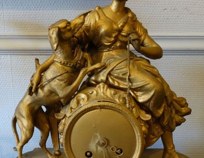 Gilded ruler mantel set consisting of an...