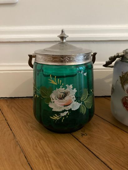 A collection of seven cookie jars made of...