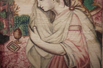 Draped woman.

Painting on fabric glued on...