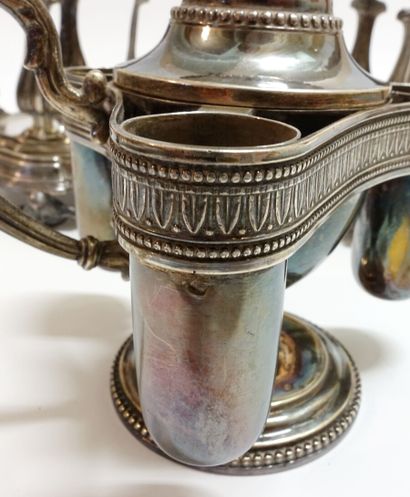 Silver oil and vinegar quadripod door with...
