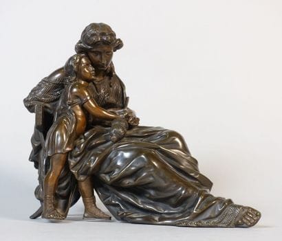 Bronze sculpture, circa 1900. 

Woman and...