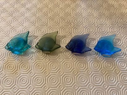 LALIQUE FRANCE.

Four fishes in coloured...