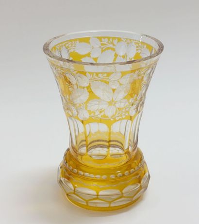Translucent and yellow glass vase.

(Shine...