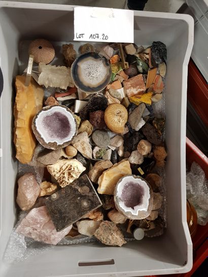Lot de collection de pierres, minéraux, ...