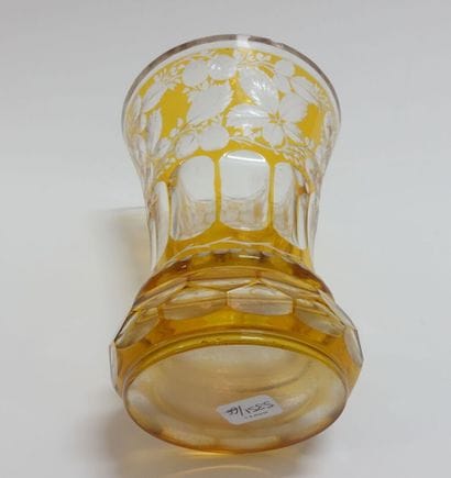 Translucent and yellow glass vase.

(Shine...