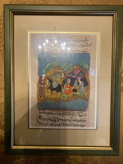 Pair of Persian miniatures. 

High. : 17...
