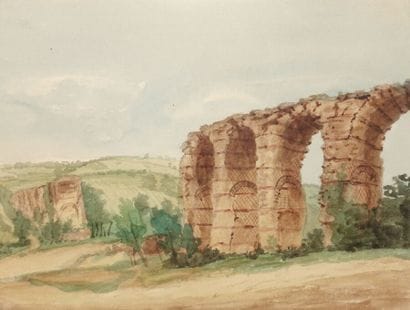 École française vers 1900.

Paysage.

Aquarelle,...