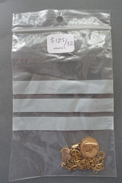 Gold lot comprising : 

A medal, a chain...