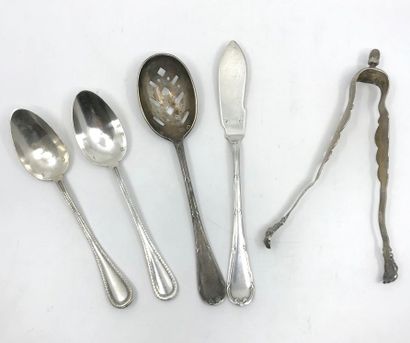 Set of silver and silver plated metal cutlery...