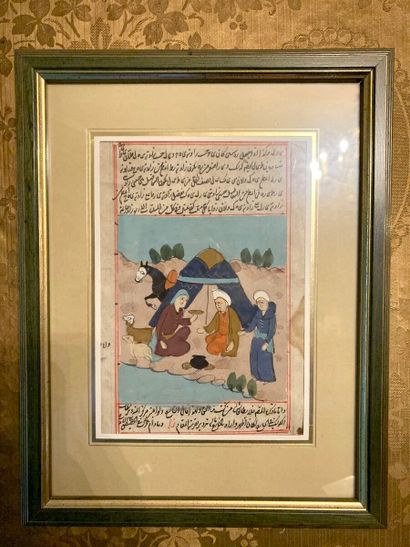 Pair of Persian miniatures. 

High. : 17...