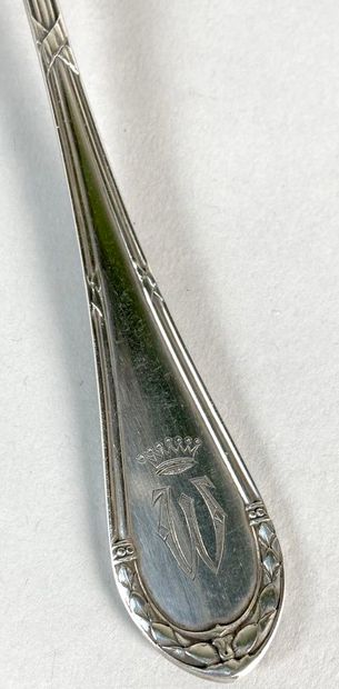 Set of silver and silver plated metal cutlery...