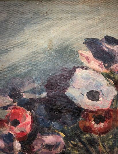 R AOULP.

Still life with a vase of flowers...