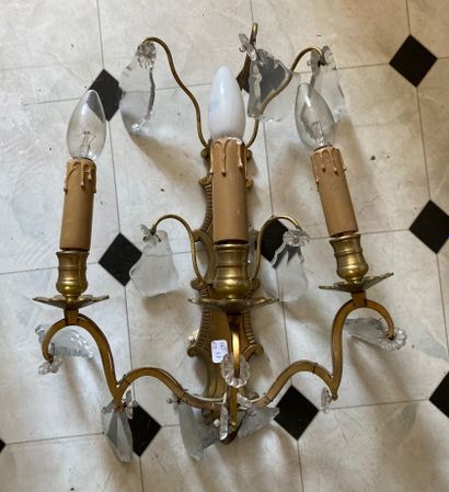 Pair of small sconces with three light arms...