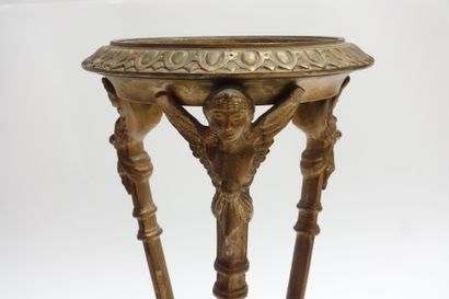 Athenian cassolette, gilt bronze, resting...