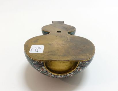 Small double-bellied applique vase in cloisonné...