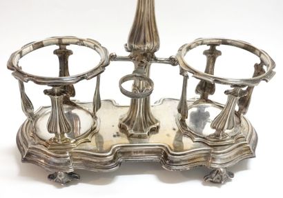 Silver oil and vinegar quadripod door with...