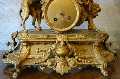 Gilded ruler mantel set consisting of an...