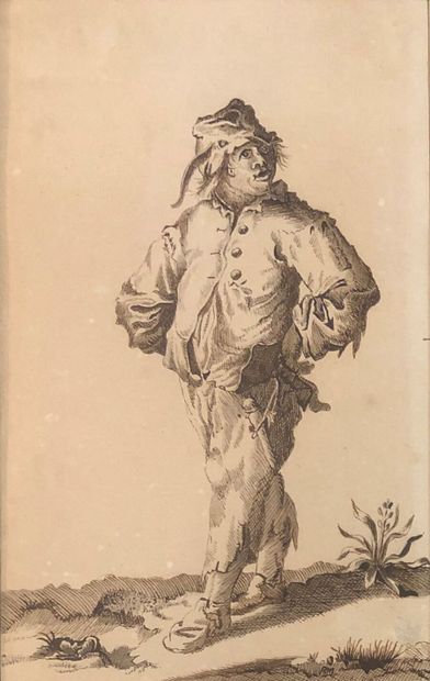 Dans le goût de Jacques CALLOT.

Mendiant.

Encre.

Haut....