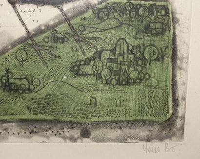 Lot de pièces encadrées :

- Lars Bô (danois,...