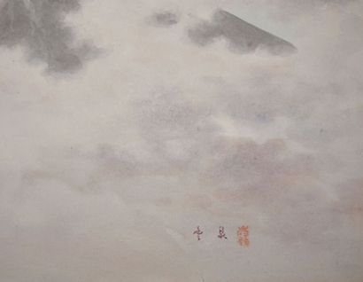 JAPAN.

Mount Fuji.

Print.

(Freckles, slight...