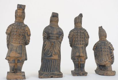 CHINA. 

Five subjects.

Patinated terracotta.

In...