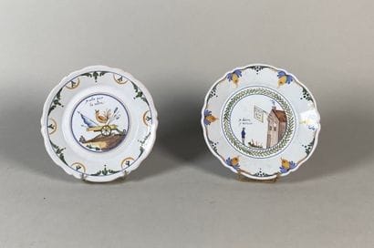 Two earthenware plates with revolutionary...