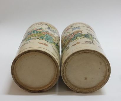 CHINA.

Pair of porcelain scroll-shaped vases...