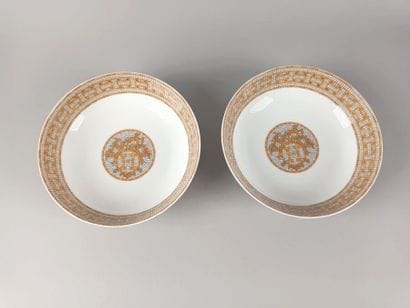 HERMÈS
Lot de deux coupelles en porcelaine...