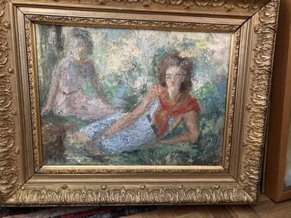 École moderne

Femme allongée dans l'herbe

Huile...