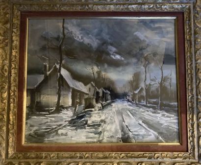 École moderne

Paysage enneigé 

Gouache...