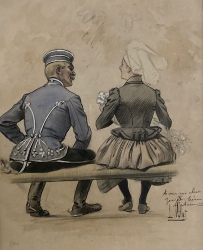 Louis VALLET (1856-1940)

Femme et officier...