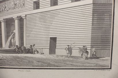 Deux gravures d'après Poulleau figurant :

-...